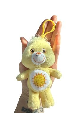 Vintage care bear plush clip on funshine bear